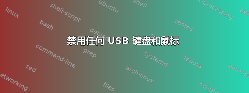 禁用任何 USB 键盘和鼠标