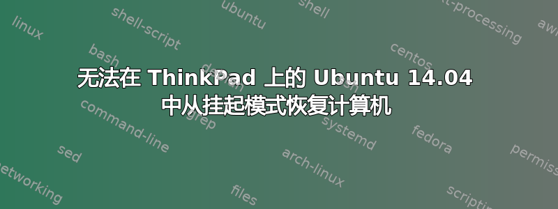 无法在 ThinkPad 上的 Ubuntu 14.04 中从挂起模式恢复计算机