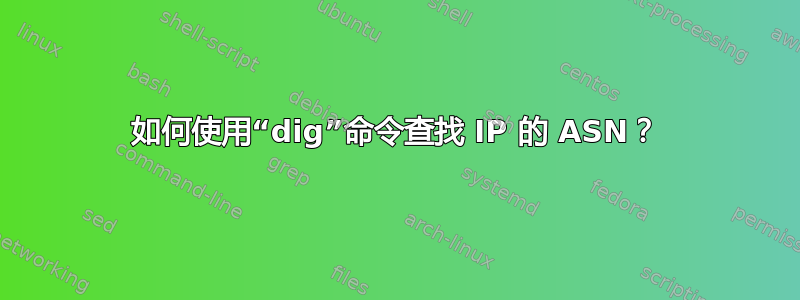 如何使用“dig”命令查找 IP 的 ASN？