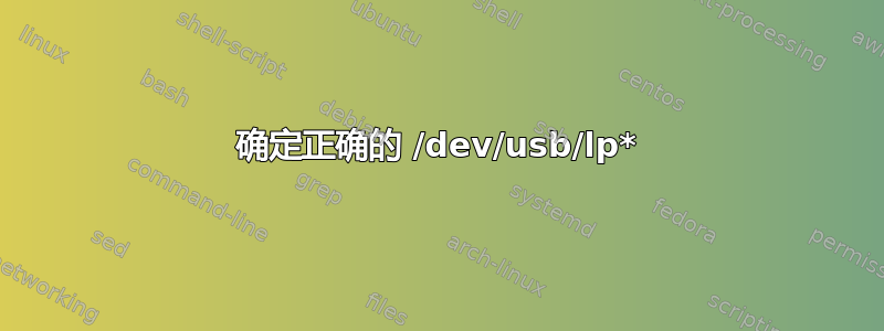 确定正确的 /dev/usb/lp*