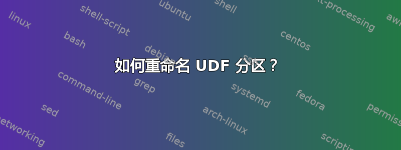 如何重命名 UDF 分区？