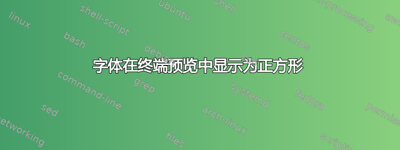 字体在终端预览中显示为正方形