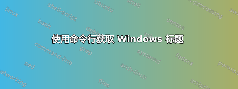 使用命令行获取 Windows 标题