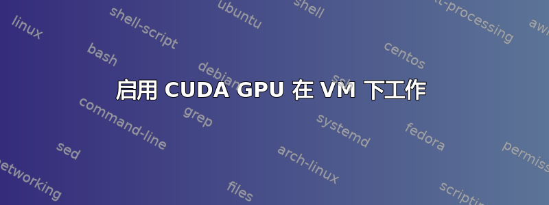 启用 CUDA GPU 在 VM 下工作