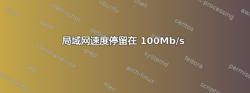 局域网速度停留在 100Mb/s