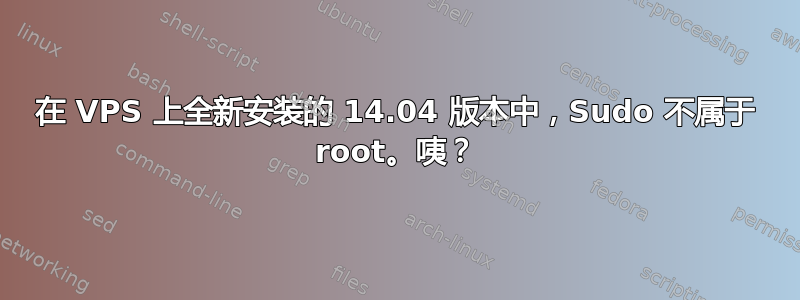 在 VPS 上全新安装的 14.04 版本中，Sudo 不属于 root。咦？