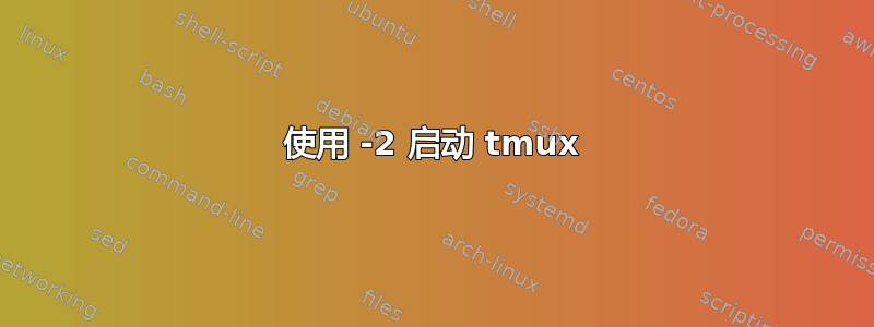 使用 -2 启动 tmux