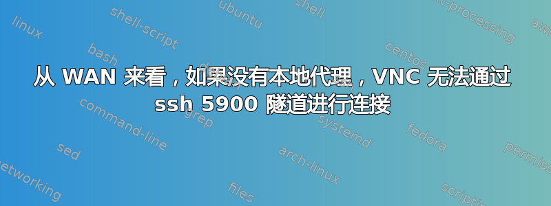 从 WAN 来看，如果没有本地代理，VNC 无法通过 ssh 5900 隧道进行连接