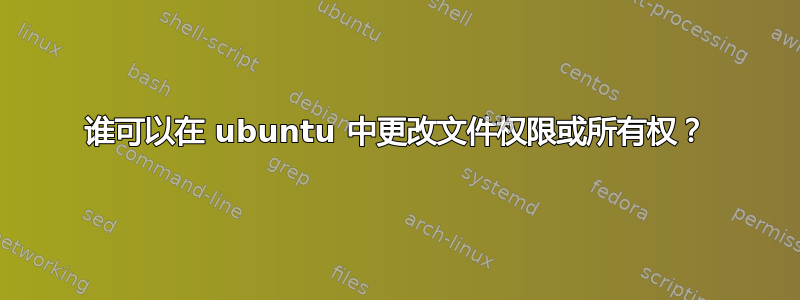 谁可以在 ubuntu 中更改文件权限或所有权？