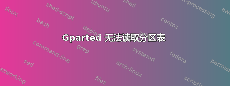 Gparted 无法读取分区表