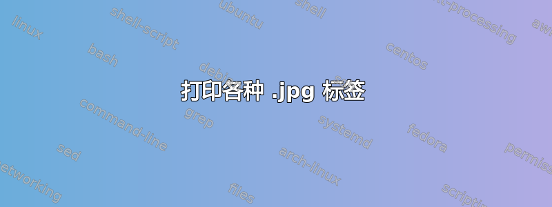 打印各种 .jpg 标签