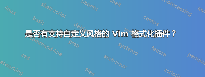 是否有支持自定义风格的 Vim 格式化插件？