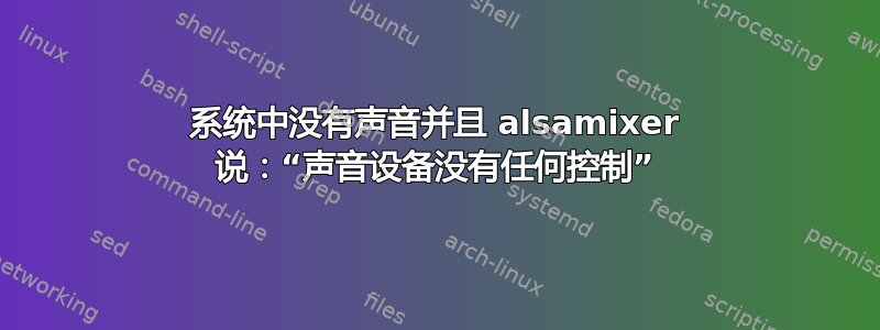 系统中没有声音并且 alsamixer 说：“声音设备没有任何控制”