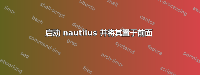 启动 nautilus 并将其置于前面