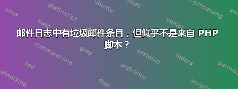 邮件日志中有垃圾邮件条目，但似乎不是来自 PHP 脚本？