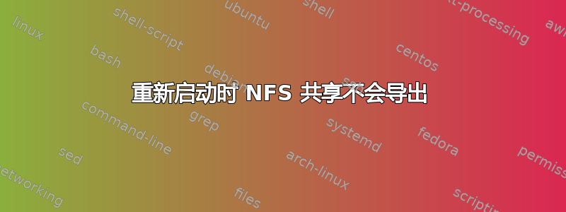 重新启动时 NFS 共享不会导出