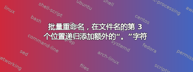 批量重命名，在文件名的第 3 个位置递归添加额外的“。”字符