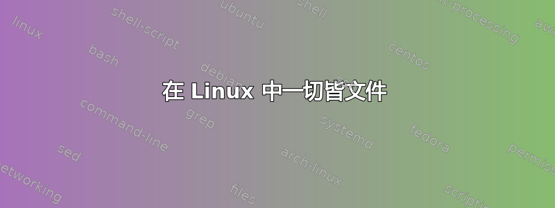 在 Linux 中一切皆文件