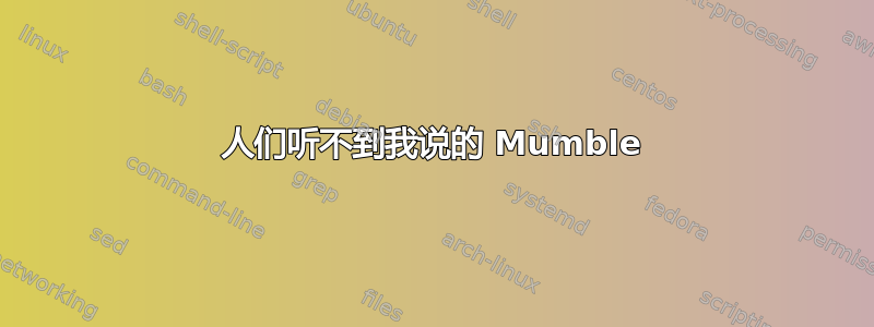 人们听不到我说的 Mumble