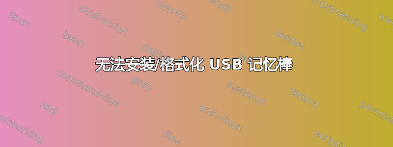 无法安装/格式化 USB 记忆棒