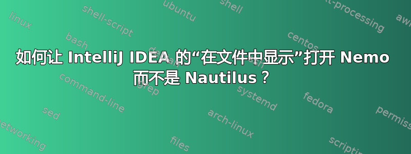 如何让 IntelliJ IDEA 的“在文件中显示”打开 Nemo 而不是 Nautilus？