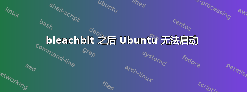 bleachbit 之后 Ubuntu 无法启动