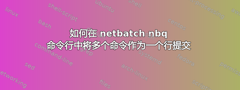 如何在 netbatch nbq 命令行中将多个命令作为一个行提交