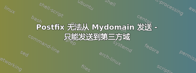 Postfix 无法从 Mydomain 发送 - 只能发送到第三方域