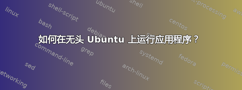 如何在无头 Ubuntu 上运行应用程序？