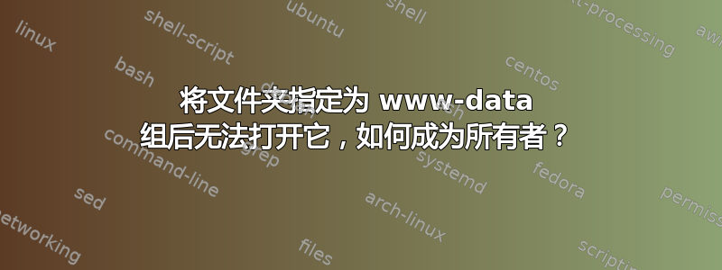 将文件夹指定为 www-data 组后无法打开它，如何成为所有者？