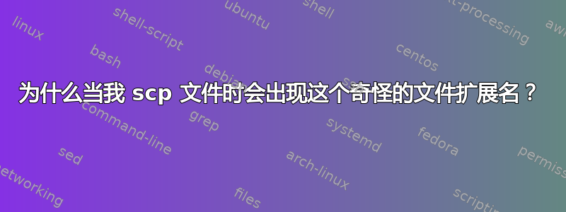 为什么当我 scp 文件时会出现这个奇怪的文件扩展名？