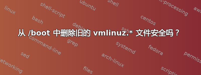 从 /boot 中删除旧的 vmlinuz.* 文件安全吗？