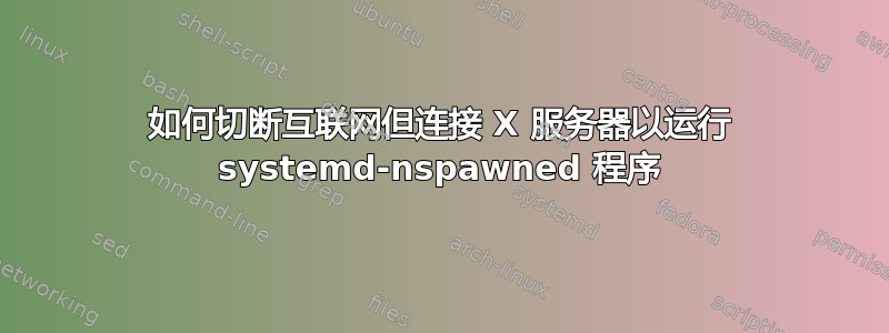 如何切断互联网但连接 X 服务器以运行 systemd-nspawned 程序