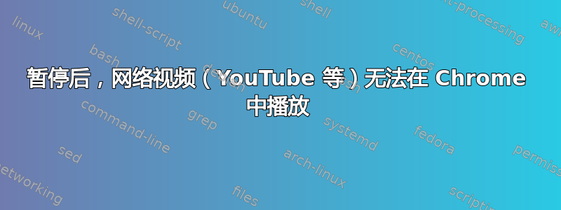 暂停后，网络视频（YouTube 等）无法在 Chrome 中播放