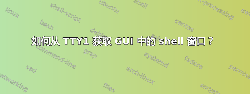 如何从 TTY1 获取 GUI 中的 shell 窗口？