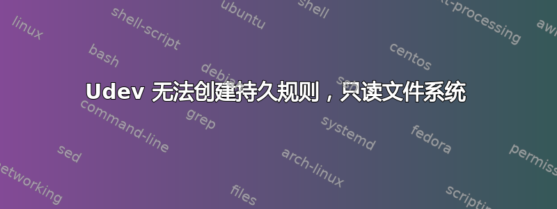 Udev 无法创建持久规则，只读文件系统