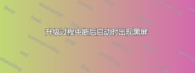 升级过程中断后启动时出现黑屏