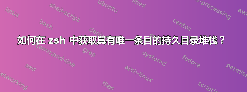 如何在 zsh 中获取具有唯一条目的持久目录堆栈？