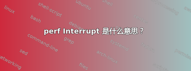 perf Interrupt 是什么意思？