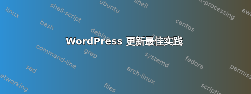 WordPress 更新最佳实践