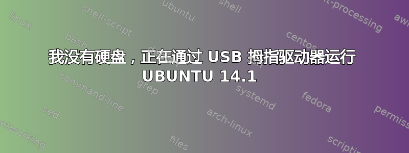 我没有硬盘，正在通过 USB 拇指驱动器运行 UBUNTU 14.1 