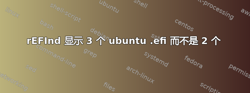 rEFInd 显示 3 个 ubuntu .efi 而不是 2 个