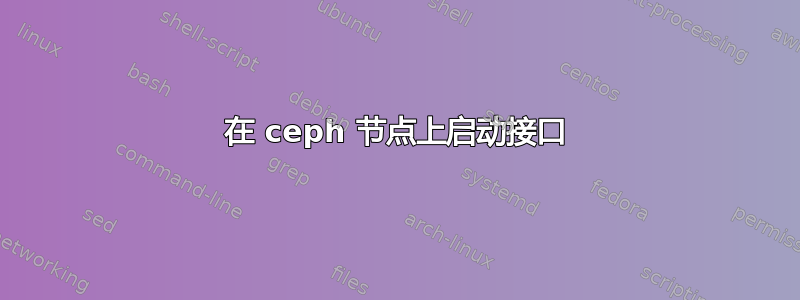 在 ceph 节点上启动接口