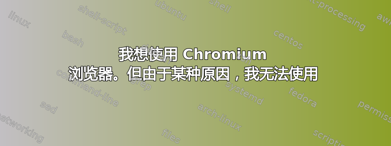 我想使用 Chromium 浏览器。但由于某种原因，我无法使用