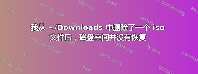 我从 ~/Downloads 中删除了一个 iso 文件后，磁盘空间并没有恢复