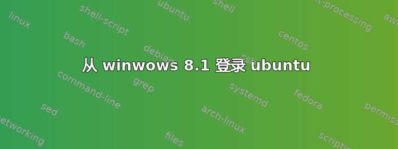 从 winwows 8.1 登录 ubuntu