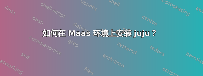 如何在 Maas 环境上安装 juju？