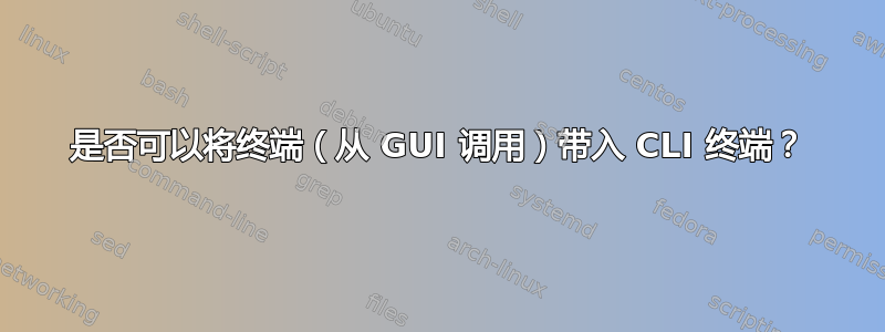 是否可以将终端（从 GUI 调用）带入 CLI 终端？