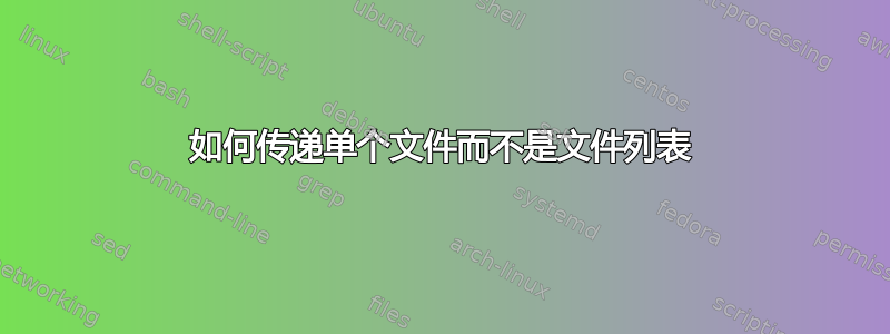 如何传递单个文件而不是文件列表