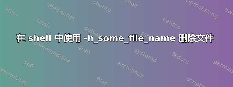 在 shell 中使用 -h_some_file_name 删除文件